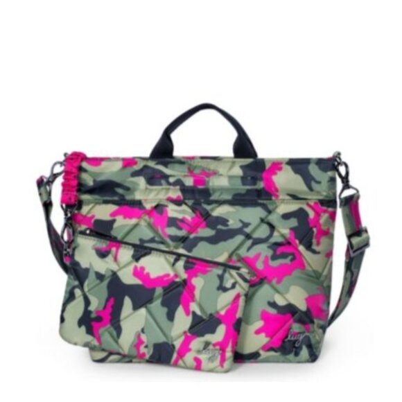 Lug Handbags - Lug Tenor 2pc Women's Crossbody Travel Pouch - Durable, Camo Orchid